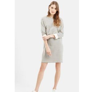 Topshop Gray White Striped Long Sleeve Dress - Size 6